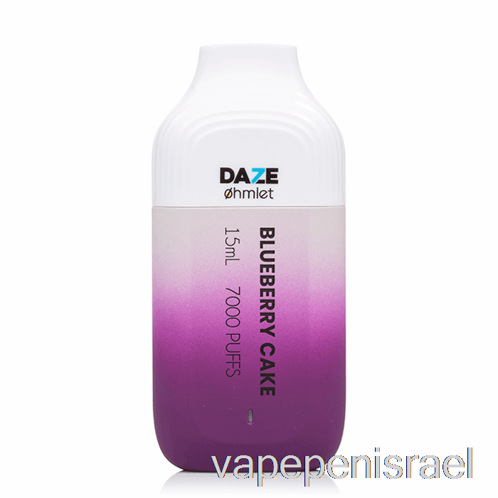 חד פעמי Vape Israel 7 Daze Ohmlet 7000 0% אפס ניקוטין עוגת אוכמניות חד פעמית